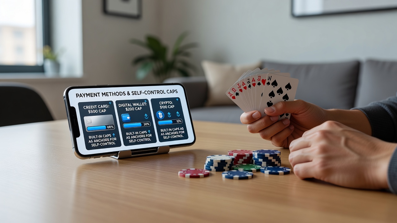 User setting deposit caps in a mobile event wagering application dashboard